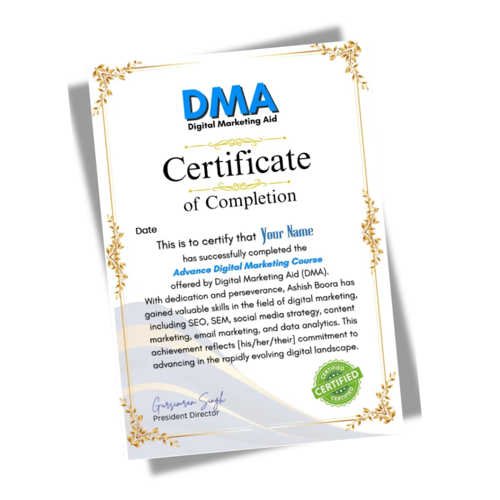 Digital Marketing Aid Certificate